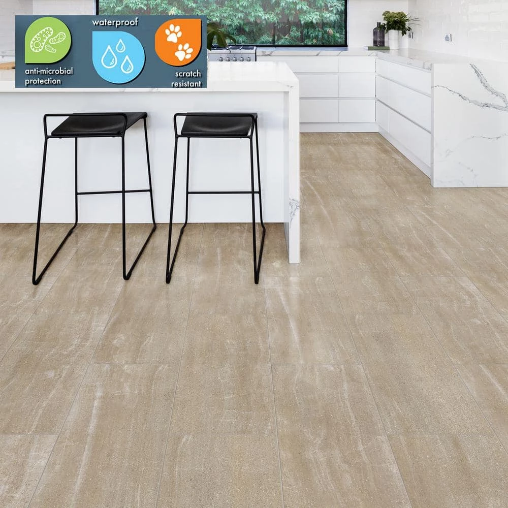 Lifeproof 12 in. W Buttermilk Beige Click Lock Luxury Vinyl Tile Flooring (23.82 sq. ft./case) 2 Lifeproof 12 in. W Buttermilk Beige Click Lock Luxury Vinyl Tile Flooring (23.82 sq. ft./case) - Image 2