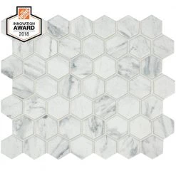 Lifeproof Carrara 10 in. x 12 in. x 6.35mm Ceramic Hexagon Mosaic Floor and Wall Tile (9.72 sq. ft./Case)