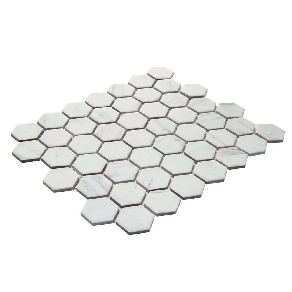 Lifeproof Carrara 10 in. x 12 in. x 6.35mm Ceramic Hexagon Mosaic Floor and Wall Tile (9.72 sq. ft./Case) 4 Lifeproof Carrara 10 in. x 12 in. x 6.35mm Ceramic Hexagon Mosaic Floor and Wall Tile (9.72 sq. ft./Case) - Image 4