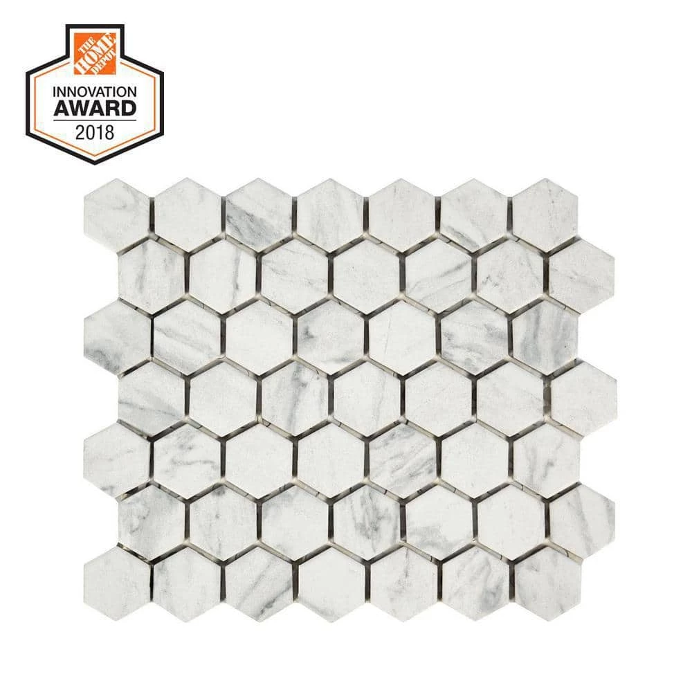 Lifeproof Carrara 10 in. x 12 in. x 6.35mm Ceramic Hexagon Mosaic Floor and Wall Tile (9.72 sq. ft./Case) 7 Lifeproof Carrara 10 in. x 12 in. x 6.35mm Ceramic Hexagon Mosaic Floor and Wall Tile (9.72 sq. ft./Case) - Image 7