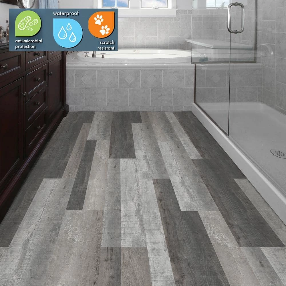 Lifeproof Multi-Width Distressed Wood Click Lock Luxury Vinyl Plank Flooring (19.53 sq. ft./case) 2 Lifeproof Multi-Width Distressed Wood Click Lock Luxury Vinyl Plank Flooring (19.53 sq. ft./case) - Image 2
