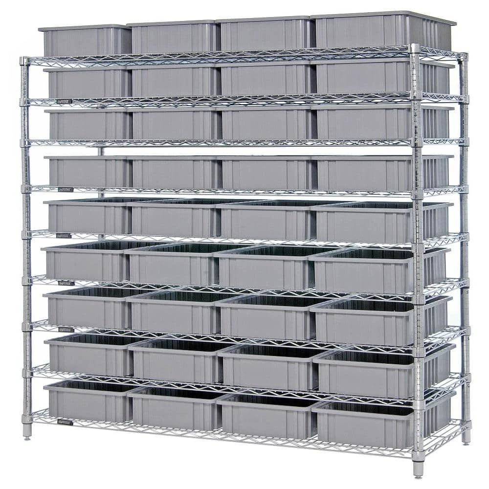 Gray 1-Tier Heavy-Duty Epoxy Wire Industrial Shelf (24 in. W x 30 in. D x 1 in. H) by QUANTUM STORAGE SYSTEMS 3 Gray 1-Tier Heavy-Duty Epoxy Wire Industrial Shelf (24 in. W x 30 in. D x 1 in. H) by QUANTUM STORAGE SYSTEMS - Image 3