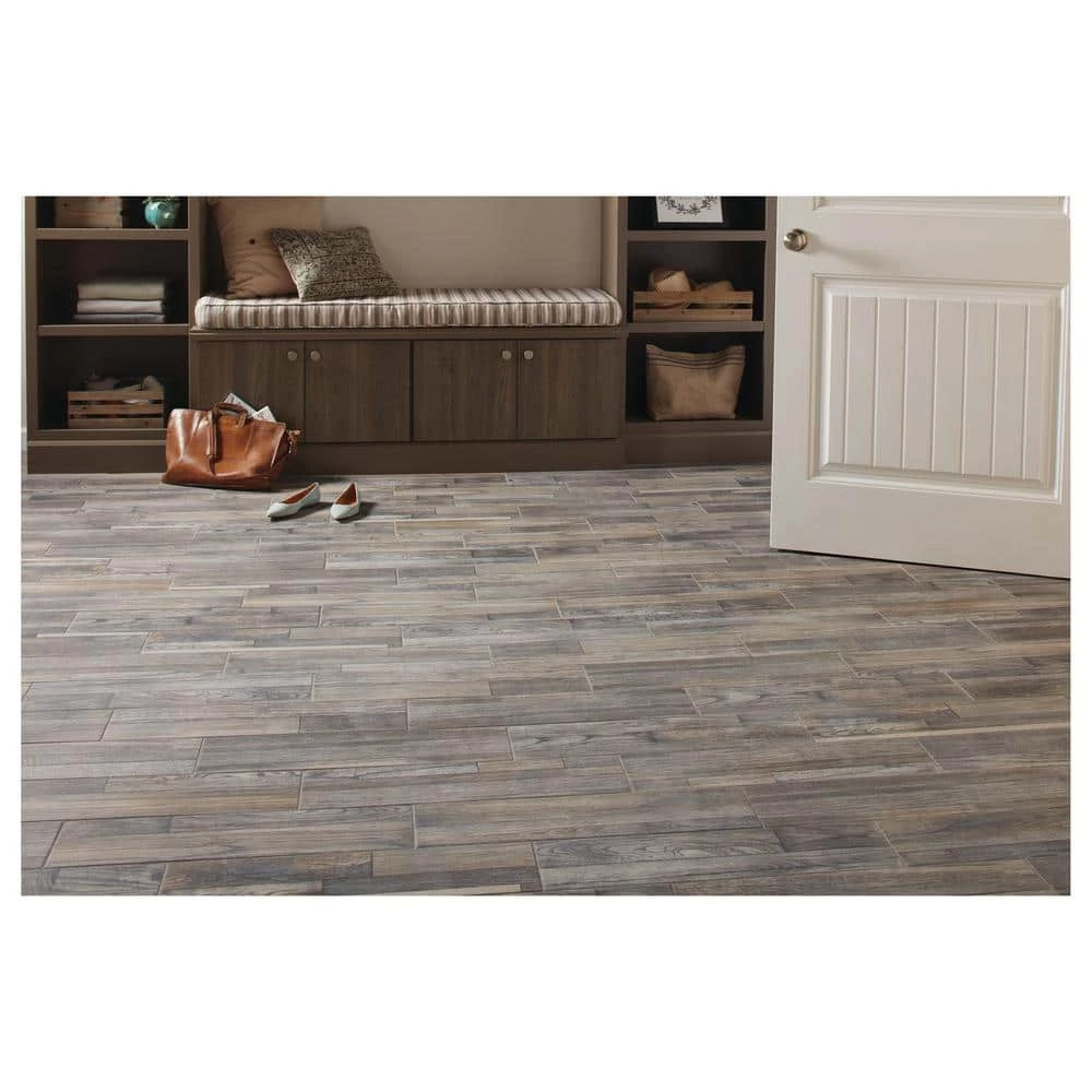 Lifeproof Pewter Wood 6 in. x 24 in. Glazed Porcelain Floor and Wall Tile (14.55 sq. ft. / case) 3 Lifeproof Pewter Wood 6 in. x 24 in. Glazed Porcelain Floor and Wall Tile (14.55 sq. ft. / case) - Image 3