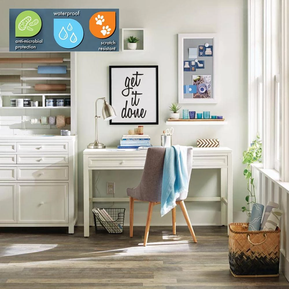 Lifeproof Multi-Width Seasoned Wood Click Lock Luxury Vinyl Plank Flooring (19.53 sq. ft./case) 2 Lifeproof Multi-Width Seasoned Wood Click Lock Luxury Vinyl Plank Flooring (19.53 sq. ft./case) - Image 2